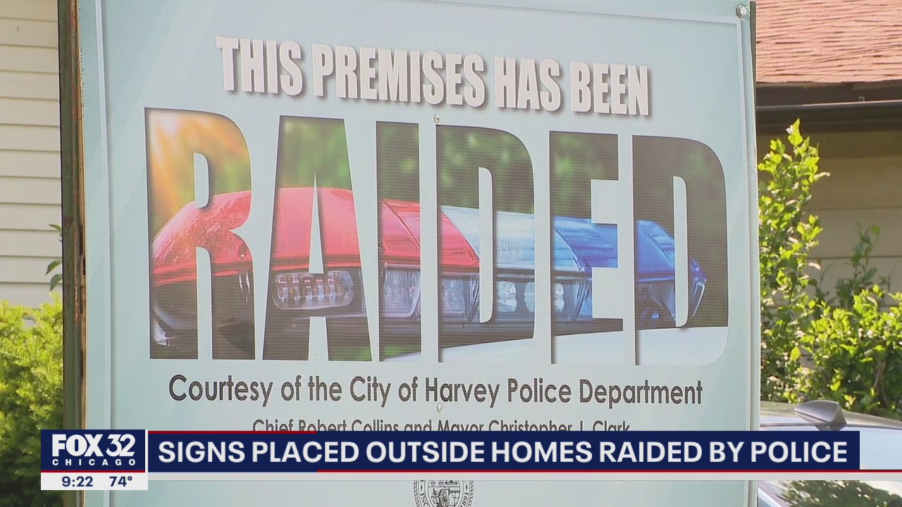 City of Harvey placing signs outside homes raided for drugs