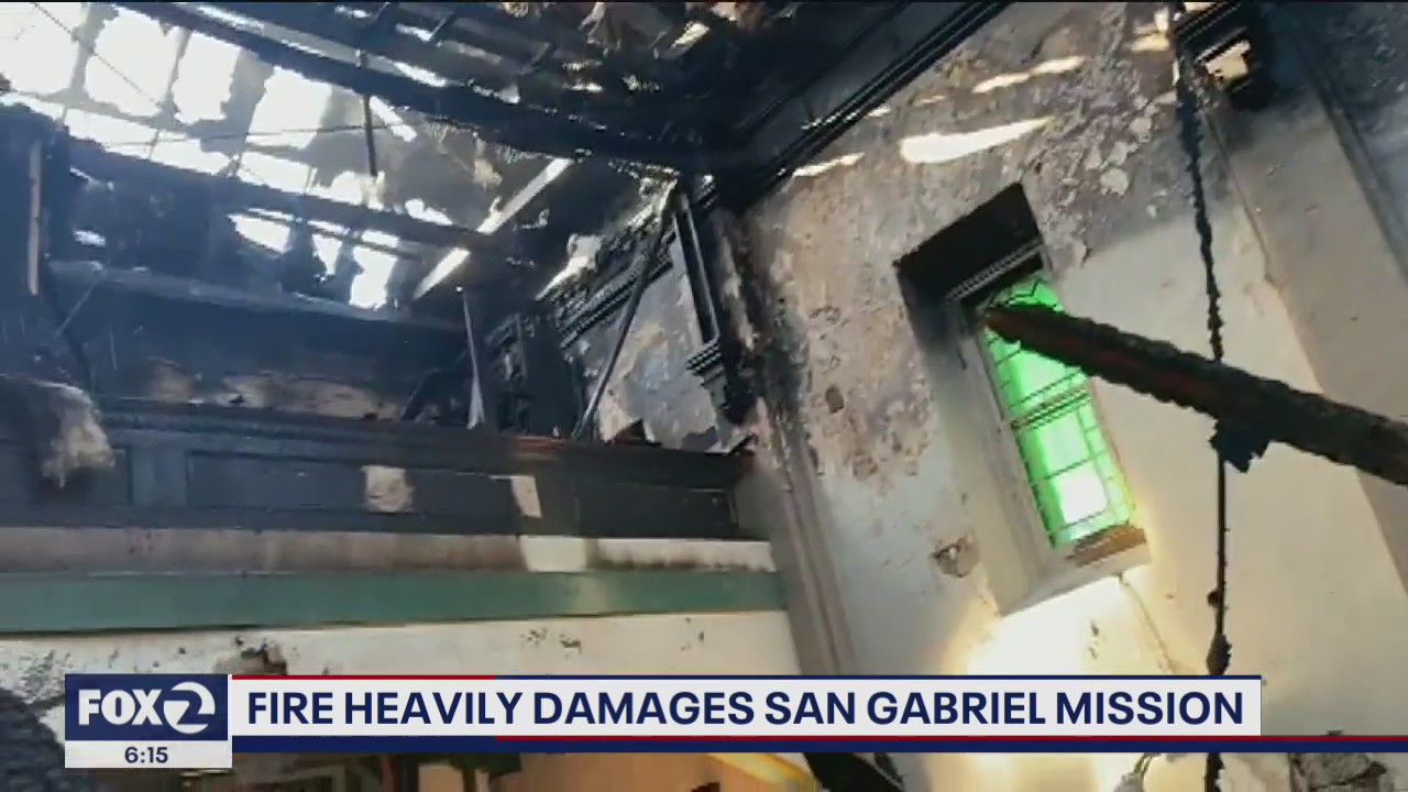 Fire heavily damages San Gabriel Mission