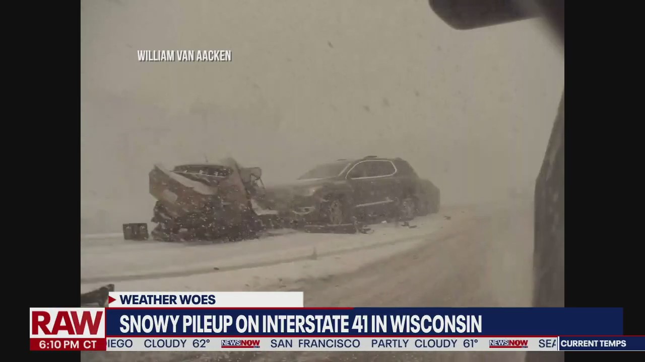 Interstate 41 pileup in WI caught on camera; dozens of vehicles involved
