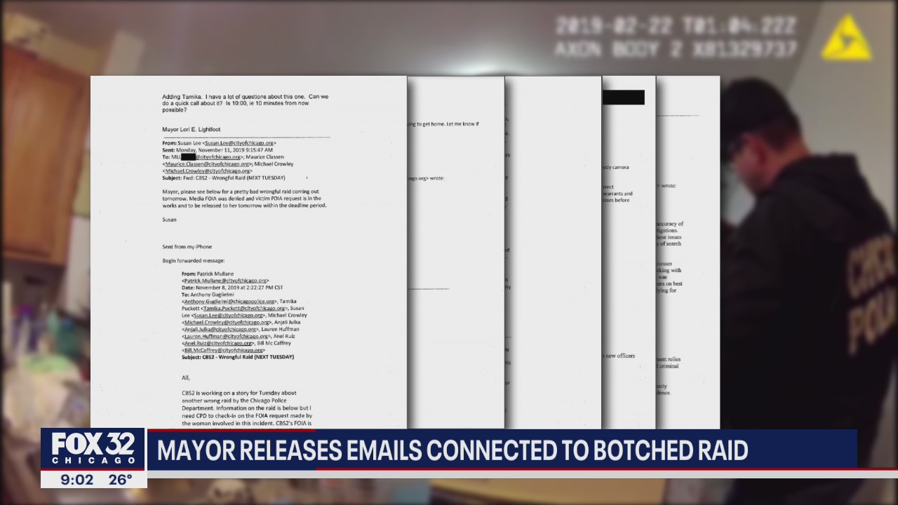 Mayor Lightfoot’s office releases emails related to botched police raid