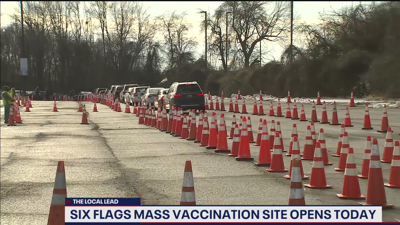 Maryland open COVID-19 mass vaccination sites at Six Flags America and Baltimore Convention Center Friday