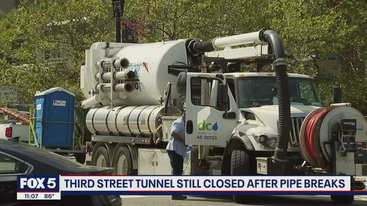 Third Street tunnel remains closed after pipe break creates sinkhole