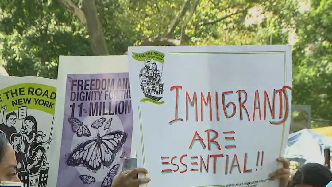 Immigrant rally in Lower Manhattan