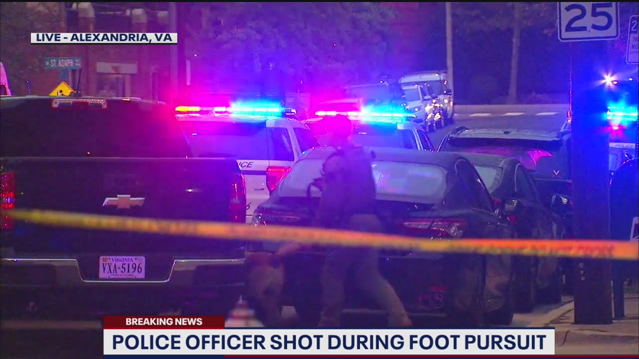 Police officer shot in Alexandria during foot pursuit, authorities say