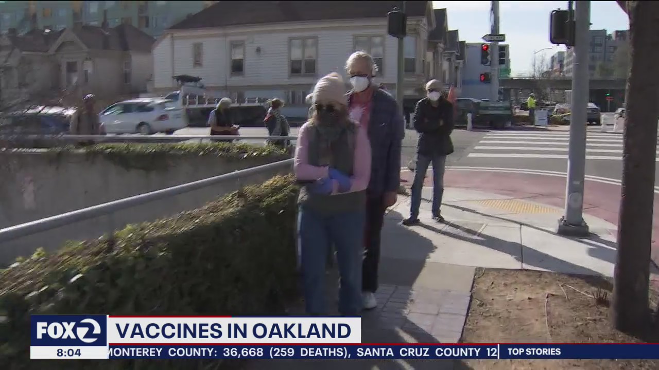 Long lines in Oakland to get the vaccine