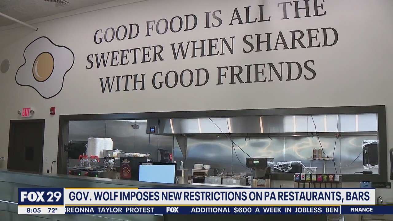 Governor Wolf issues new restrictions for PA restaurants and bars