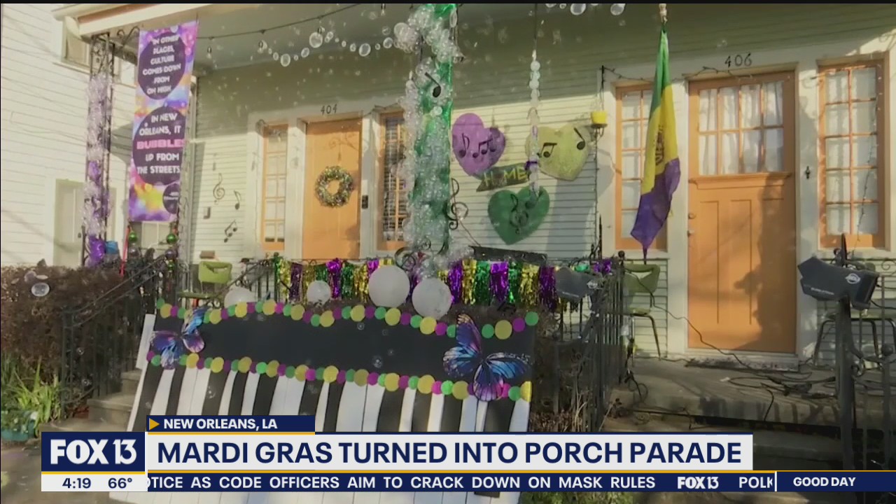 With Mardi Gras parades canceled, New Orleans residents turn houses into 'floats'