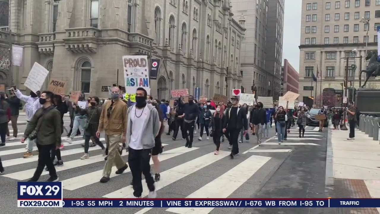 Rally and march in Philadelphia in support of Asian American community