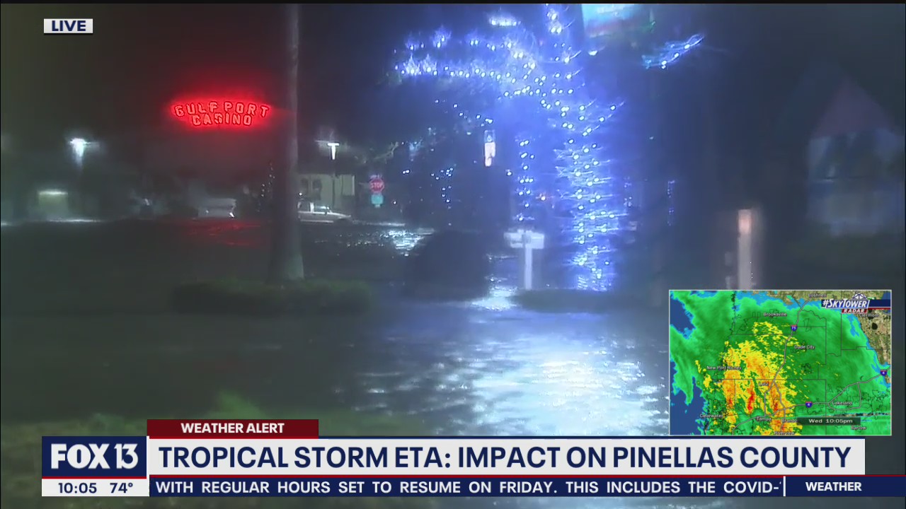 Gulfport streets flood as Eta passes Tampa Bay