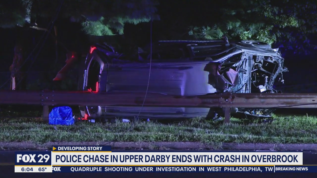 Driver sought after police chase ends in violent crash in Overbrook