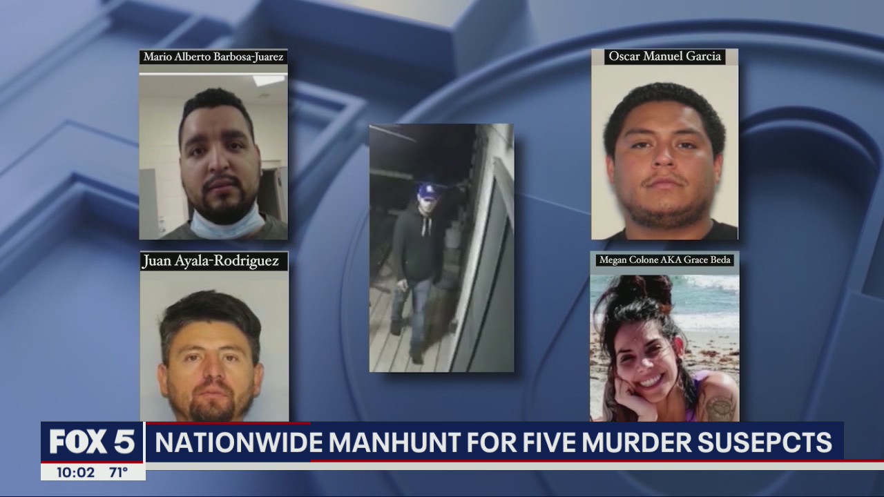 Nationwide manhunt for 5 murder suspects