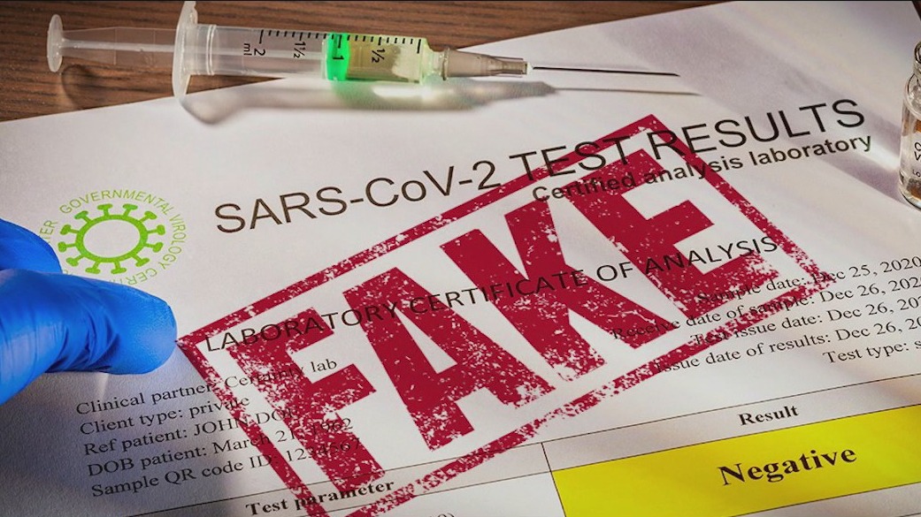 Fake vaccination cards and COVID test results on the rise