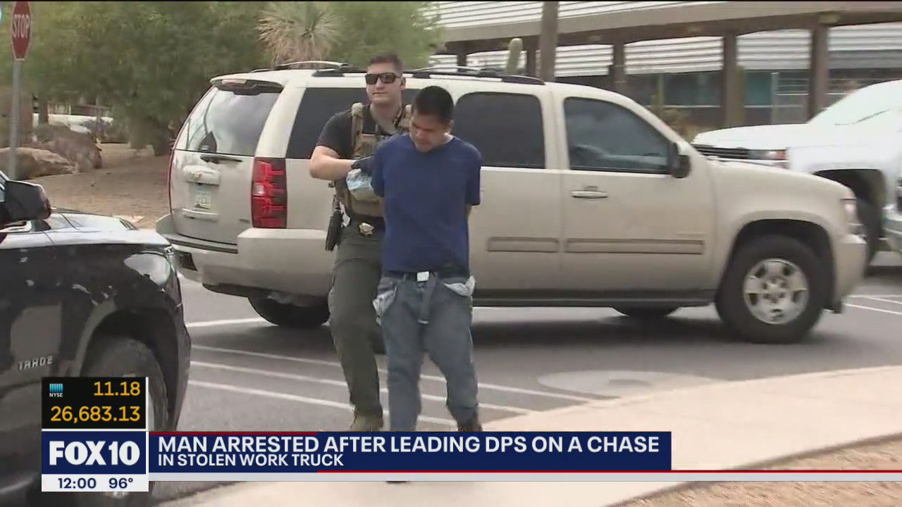 Man arrested, accused of leading police on pursuit in stolen truck