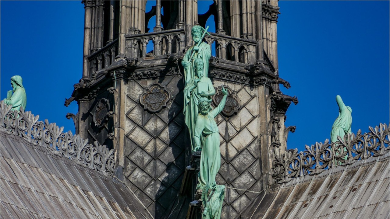 Statues on Notre Dame spire removed days before blaze