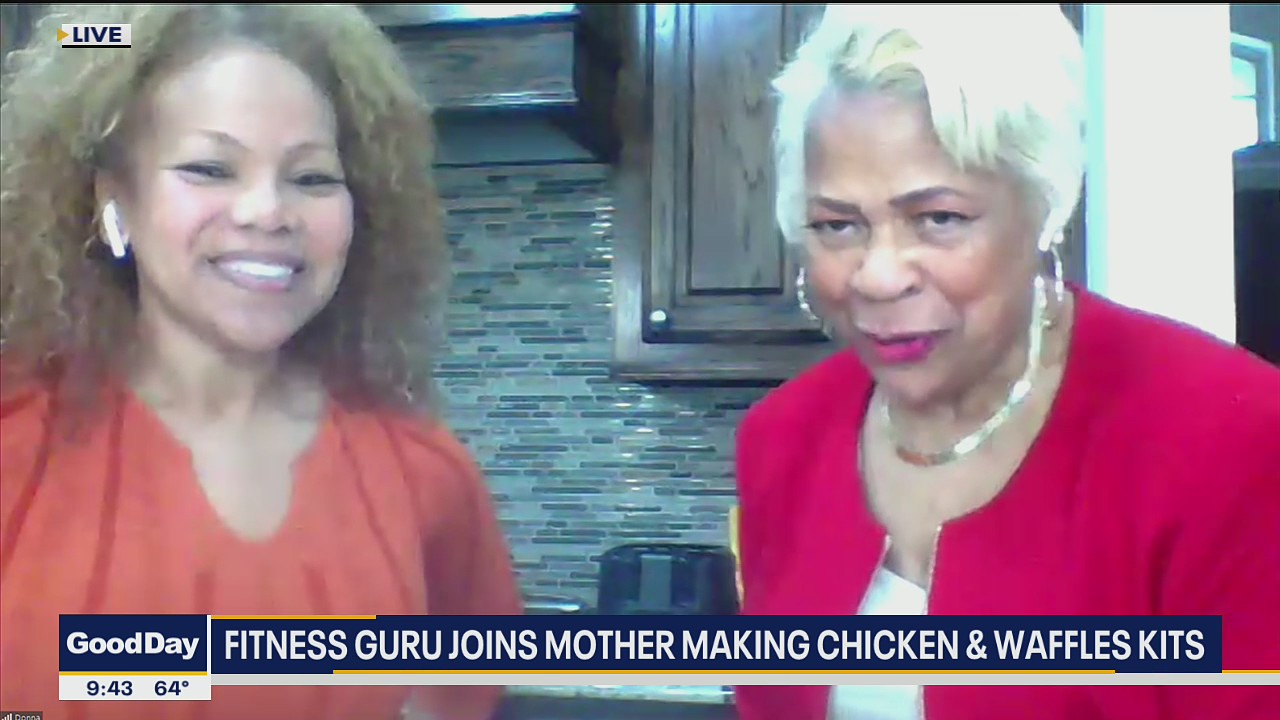 Fitness guru joins mother making chicken and waffles kits