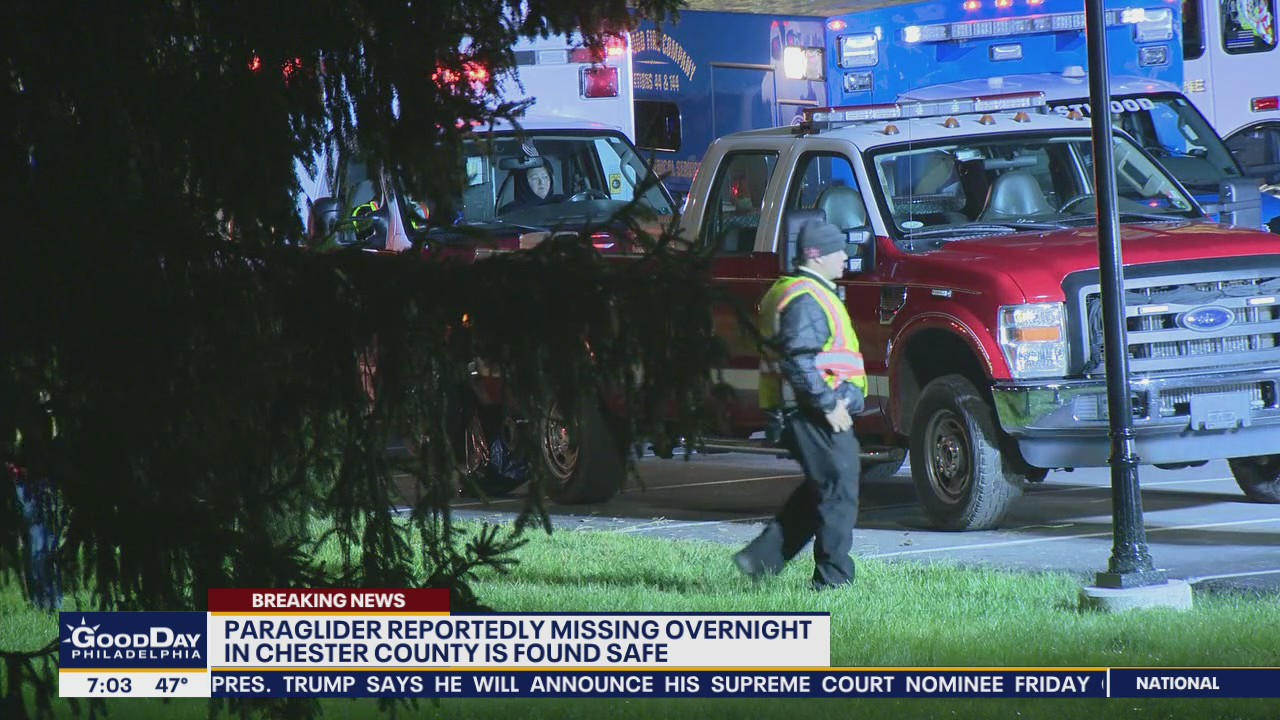 Paraglider found safe after search in Caln Township
