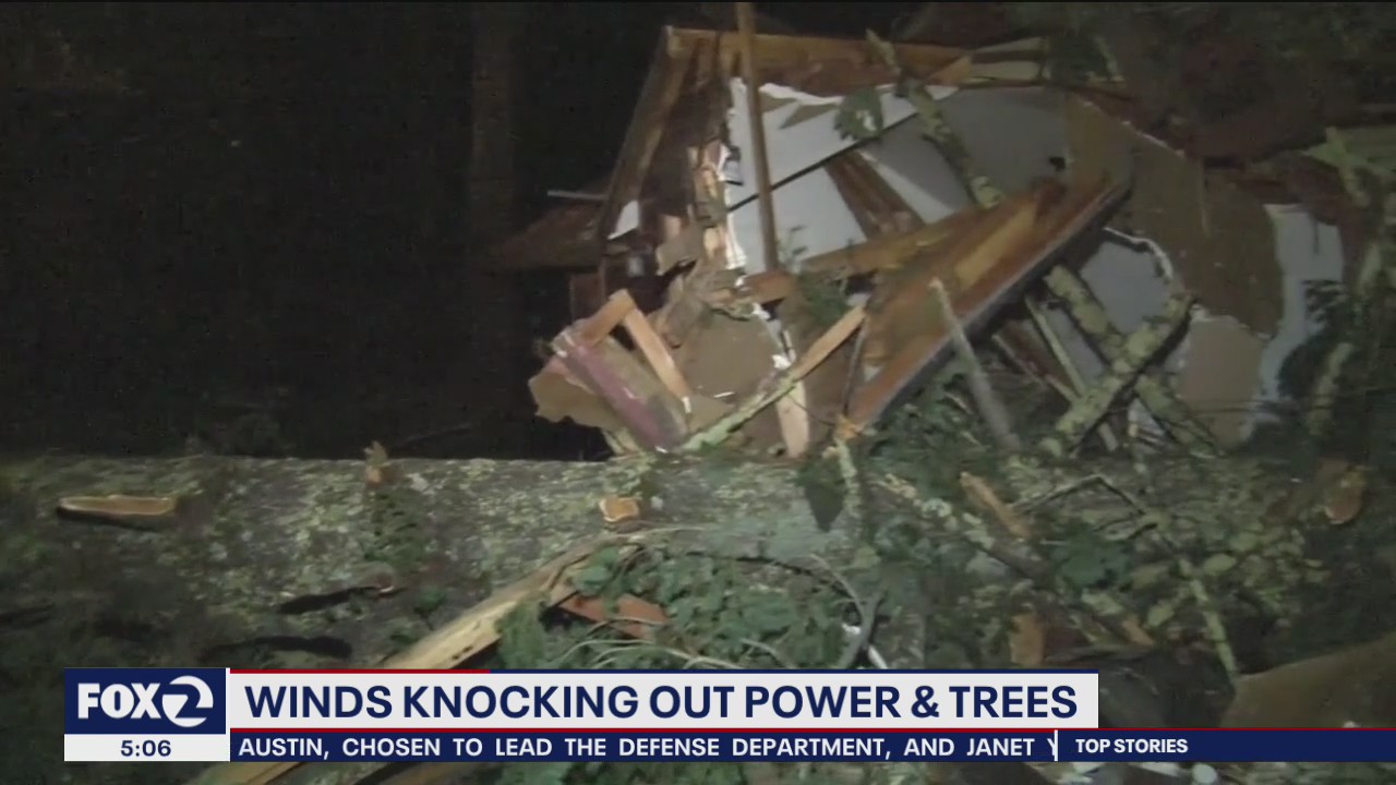Howling winds cause power outages, downed trees in Bay Area
