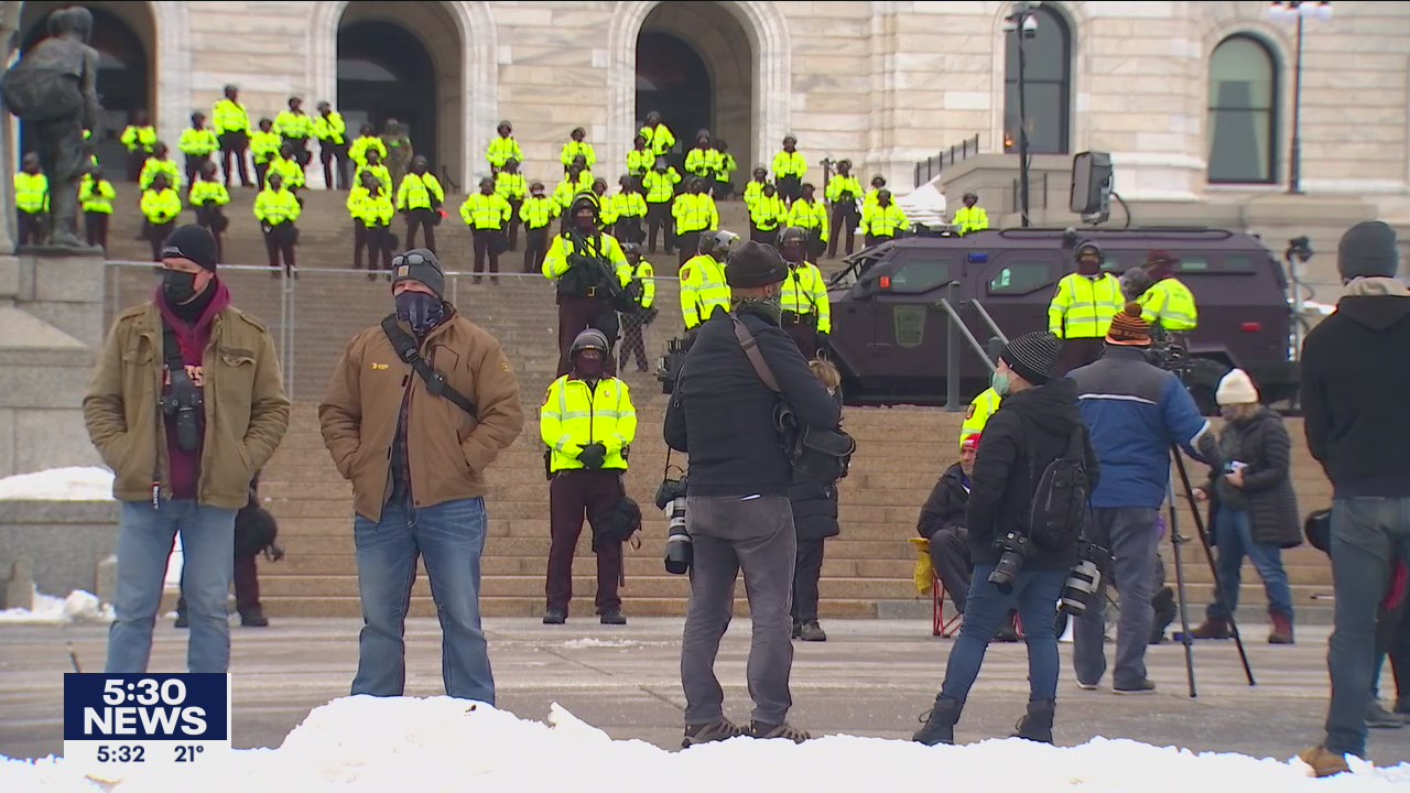 Minnesota capitol remains quiet as small rally gathers on Sunday