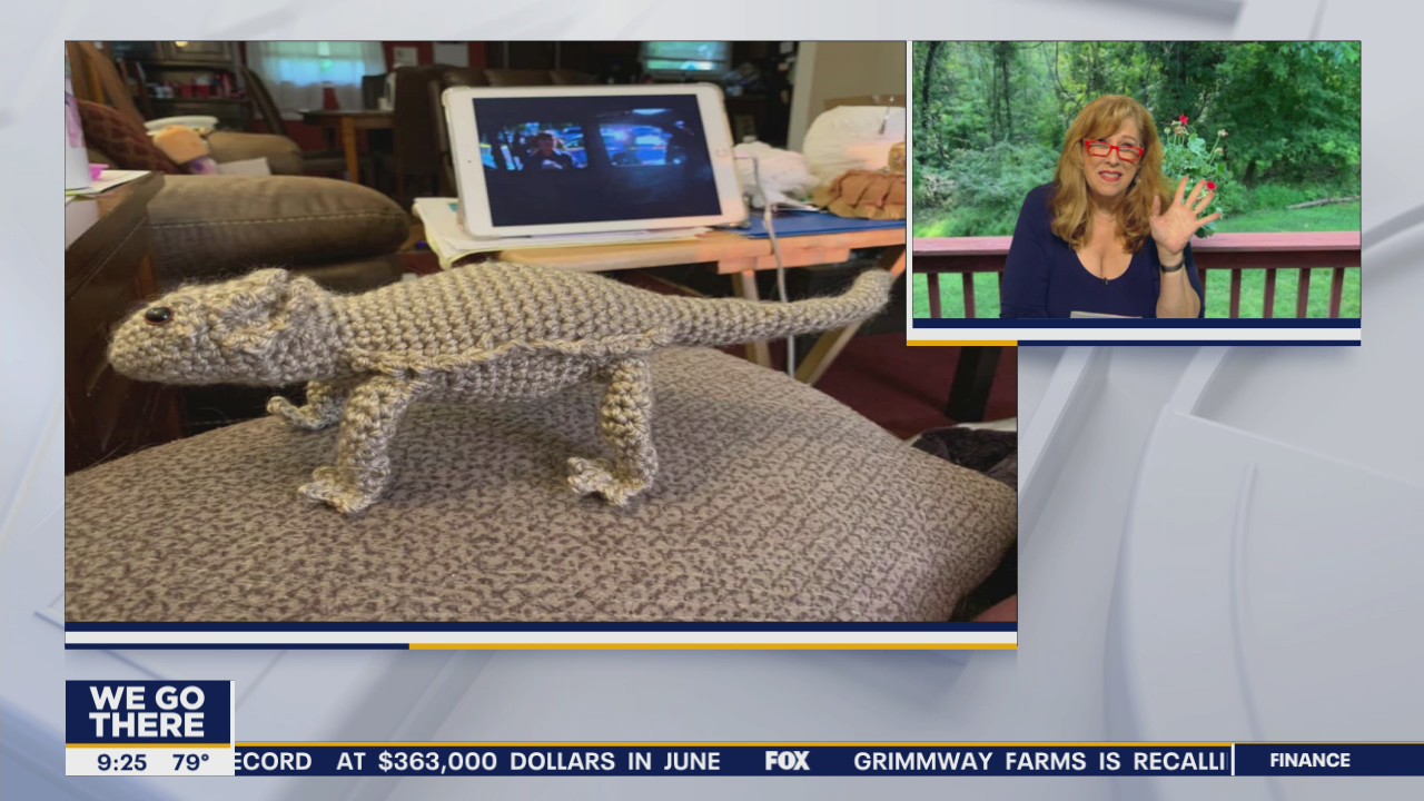 Whatcha Makin': Sidewalks and crocheted iguanas