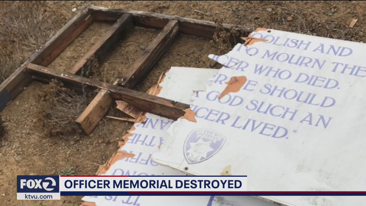 'Cowardly:' Vallejo police union upset vandals smashed billboard honoring officers