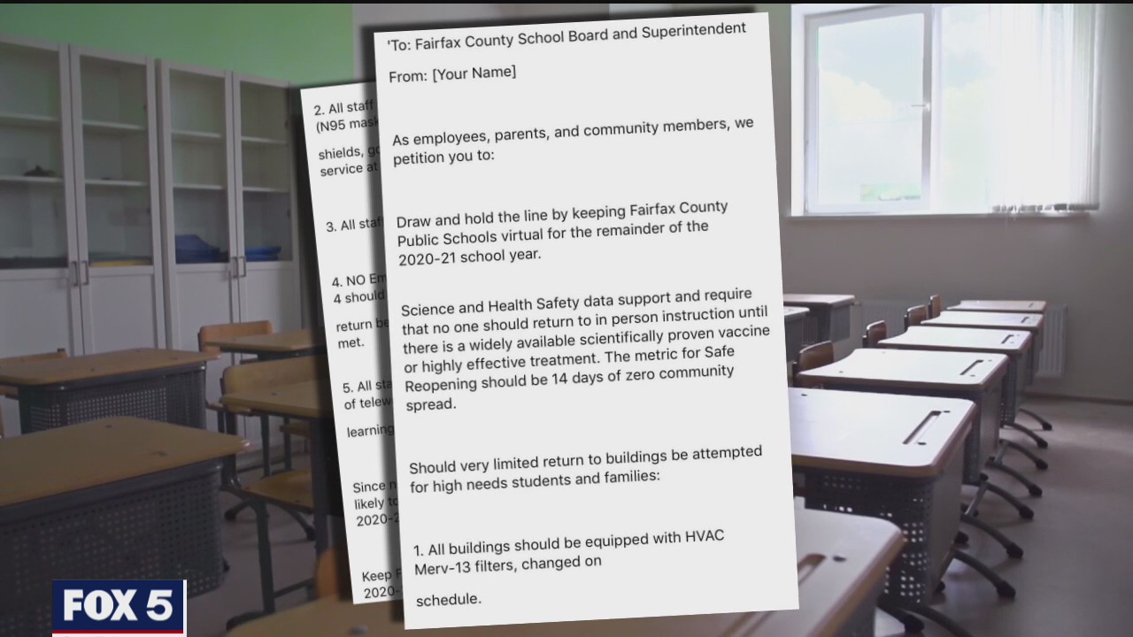 School union calls for remote learning in Fairfax County until next summer