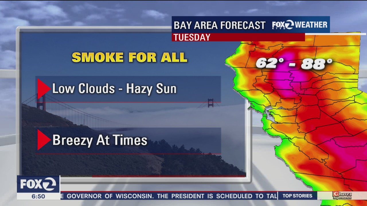 Weather forecast: Smoky skies for all of the Bay Area