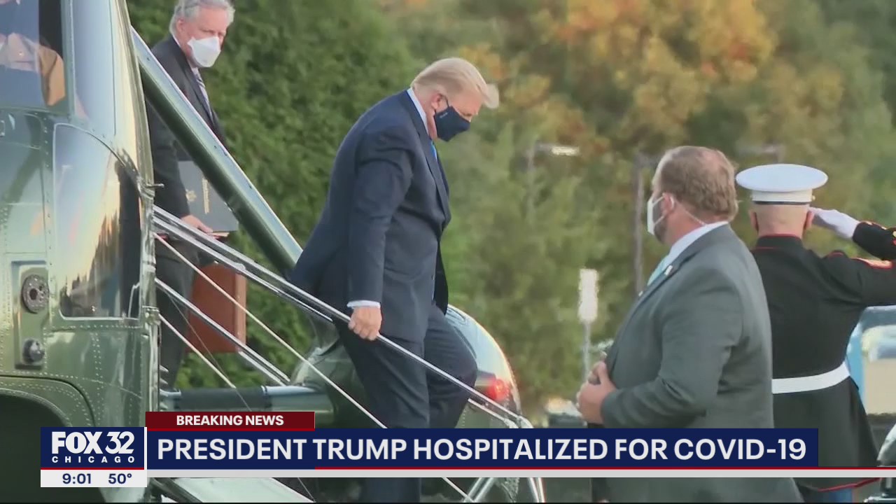 Trump, stricken by COVID-19, flown to military hospital