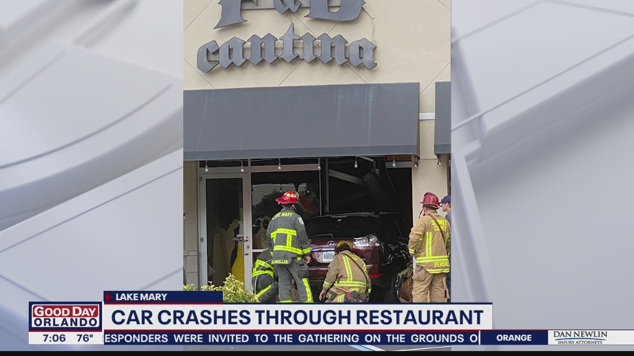 Photos show SUV crash through window of Central Florida restaurant