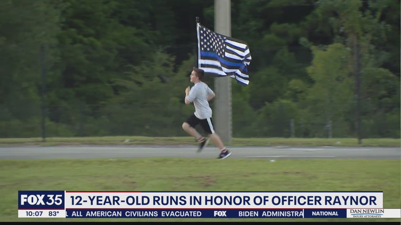 Zechariah Cartledge honors fallen officer Jason Raynor with tribute run