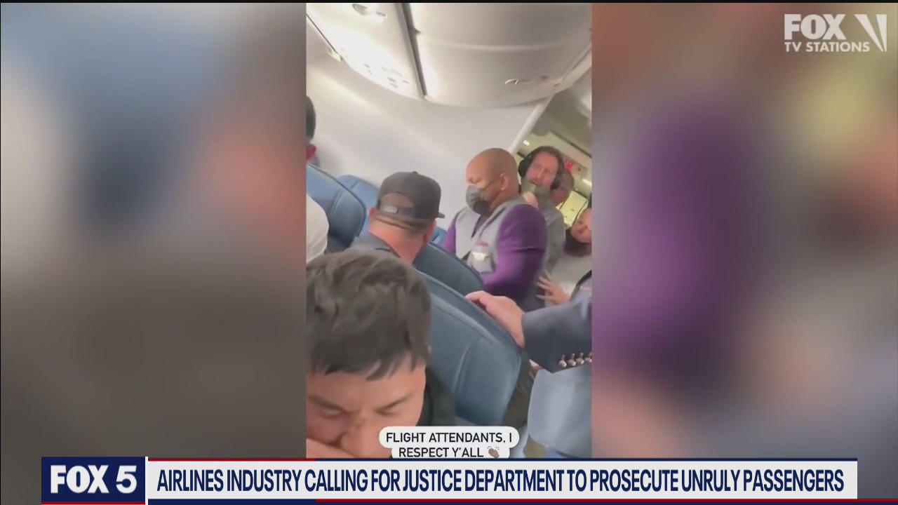 Airline industry wants disruptive passengers to face federal prosecution