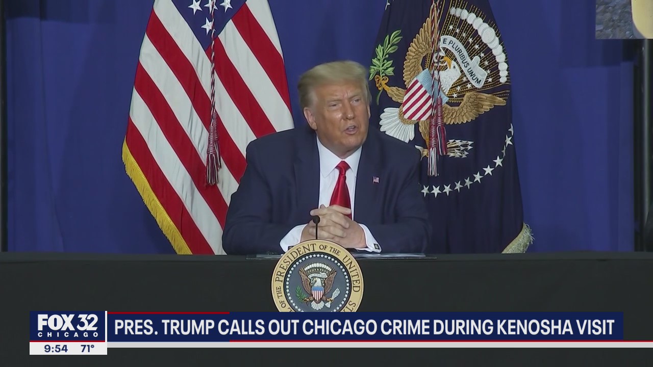 Trump calls out Chicago crime during Kenosha visit