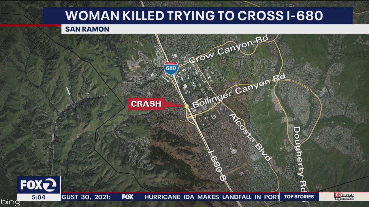 Pedestrian killed while crossing I-680 in San Ramon