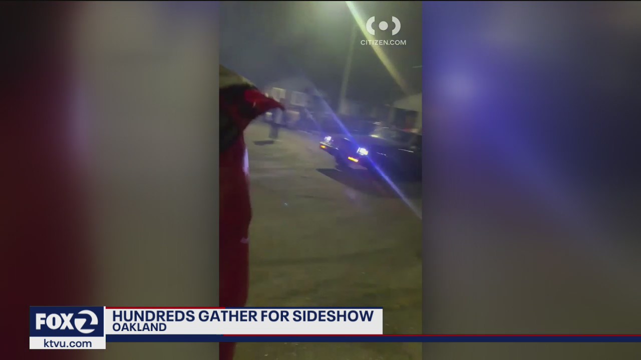 Hundreds show up for Oakland sideshow
