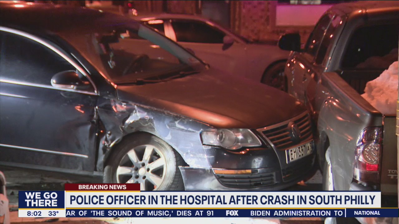 Police officer injured in early morning crash in South Philly