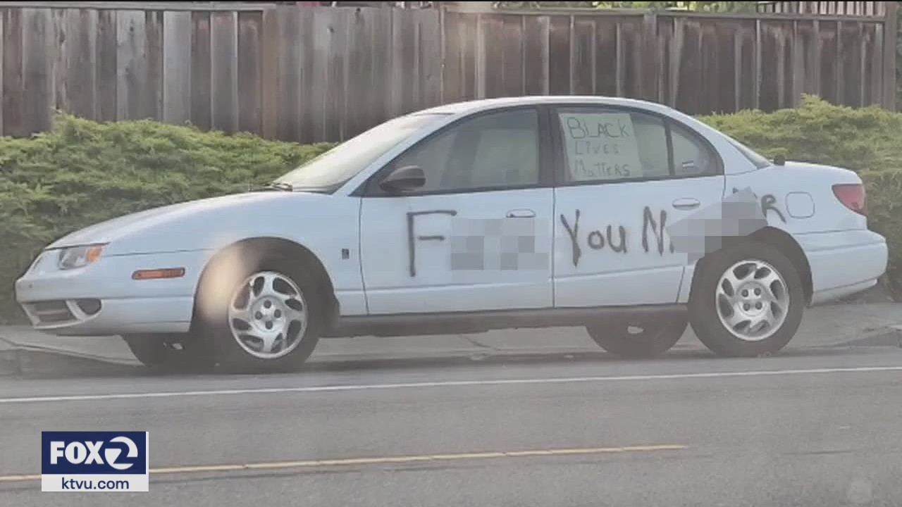 Union City police investigate hate crime after car spray painted with racial slurs