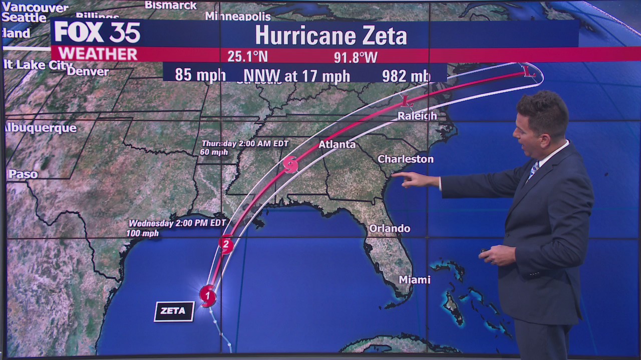 Zeta restrengthens into a hurricane