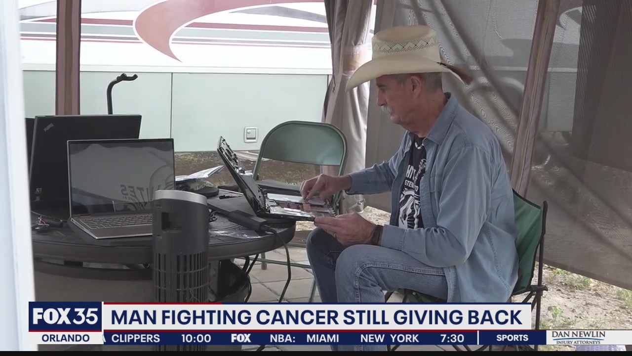 Man fighting cancer helps fix laptops to donate