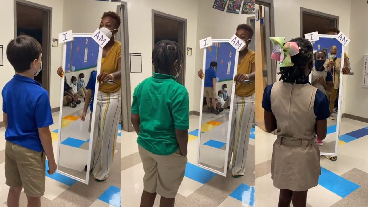 Teacher has students say positive affirmations