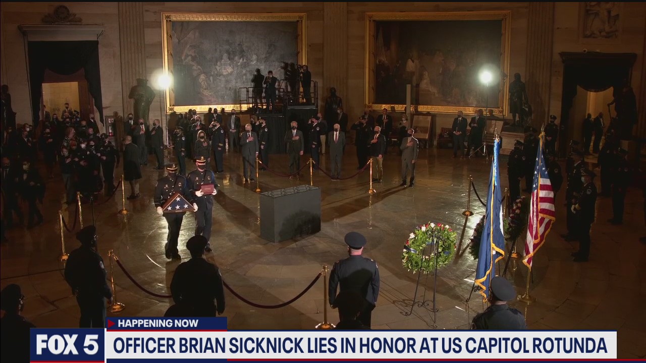 Officer Brian Sicknick lies in honor at US Capitol Rotunda