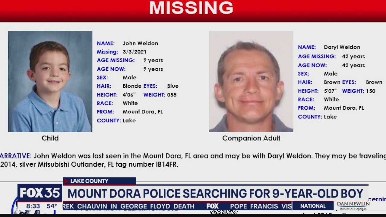 Missing 9-year-old Mount Dora boy may be traveling out of state with 42-year-old man