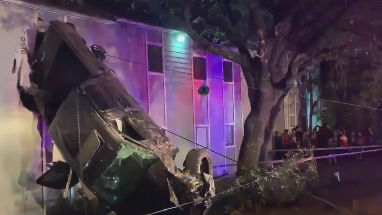 Truck crashes into apartments after traveling at high-rate of speed