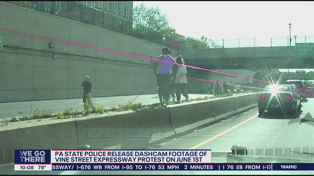 Pa. State Police release dashcam video of protest on I-676