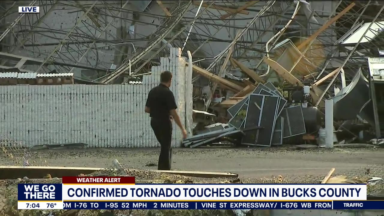 Bucks County car dealership ripped apart during tornado