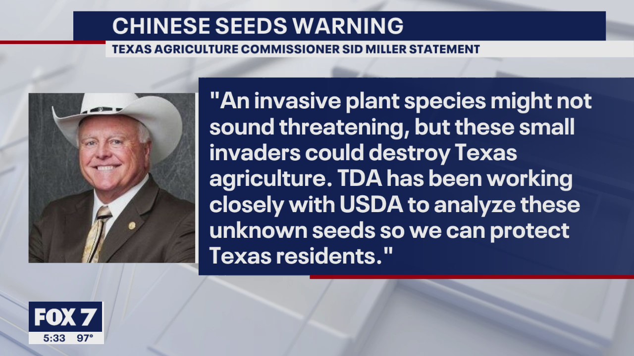 Texas Ag Commissioner warns Texans about unsolicited seed packets from China