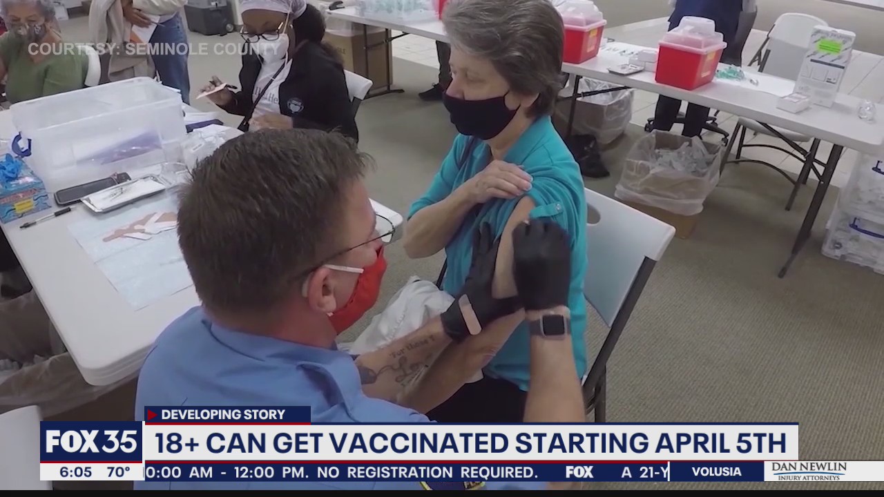 18+ can get vaccinated starting April 5