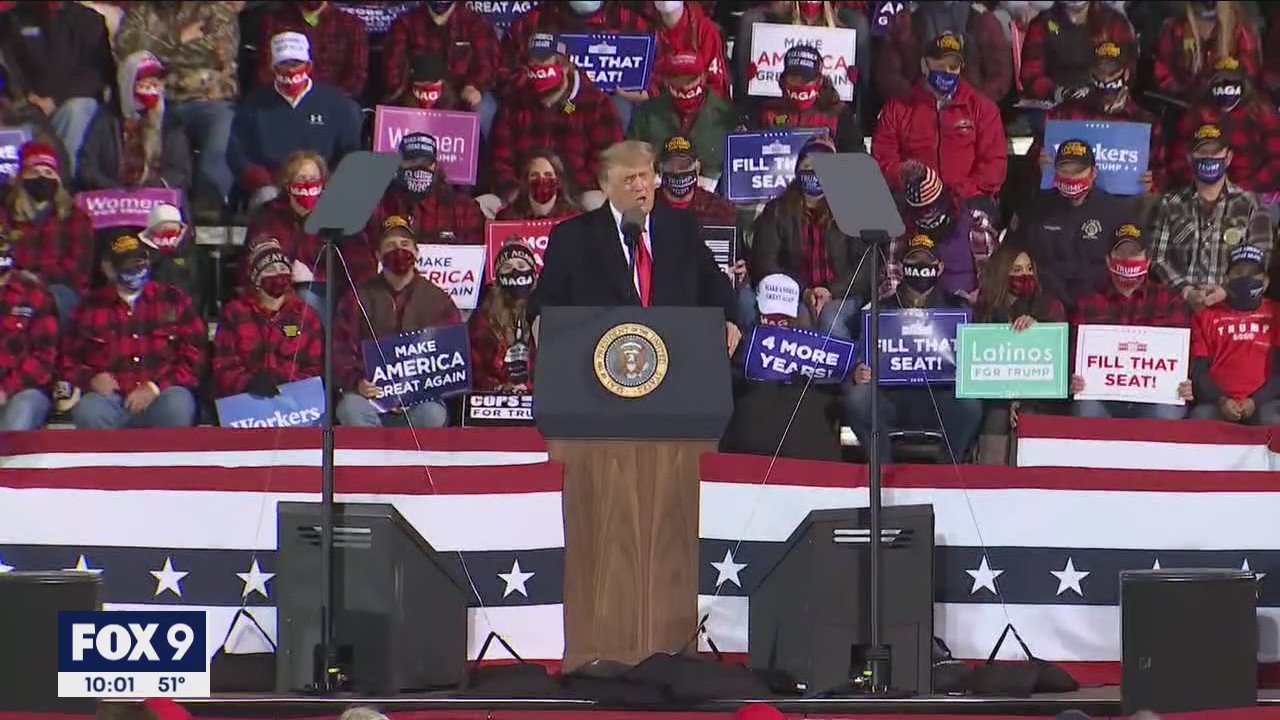 After debate, President Trump takes aim at Biden during rally in Duluth