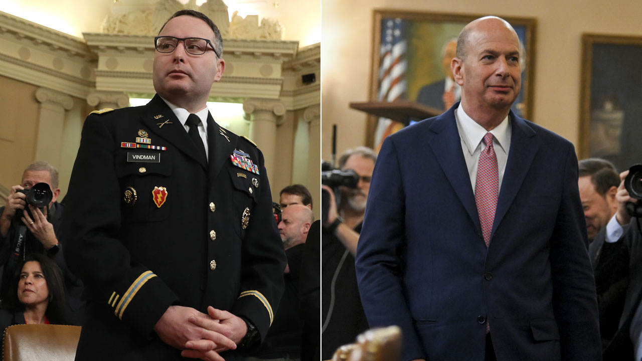 2 key witnesses in impeachment trial fired by Trump