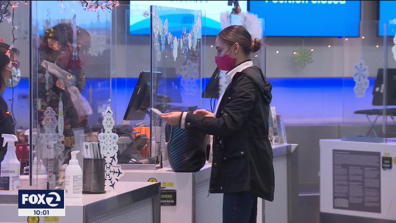 SFO much quieter this year as COVID thwarts holiday travel plans for some