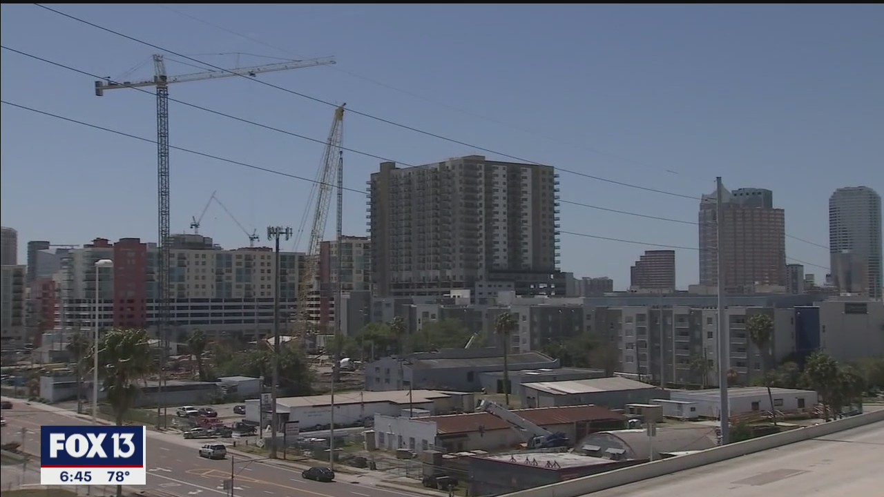 Construction cranes send message about city's economy