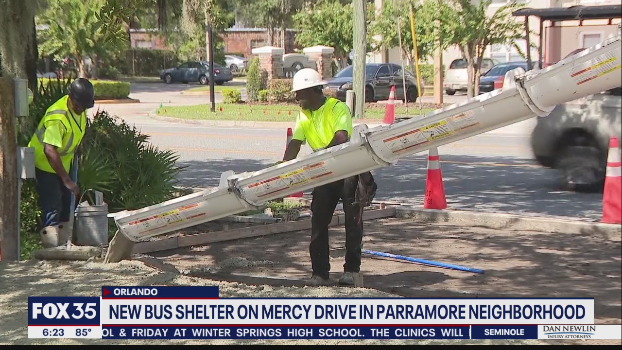 New bus shelter on Mercy Drive in Parramore neighborhood